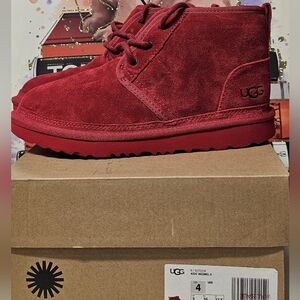UGG Cherry Red Suede Chukka Boots
